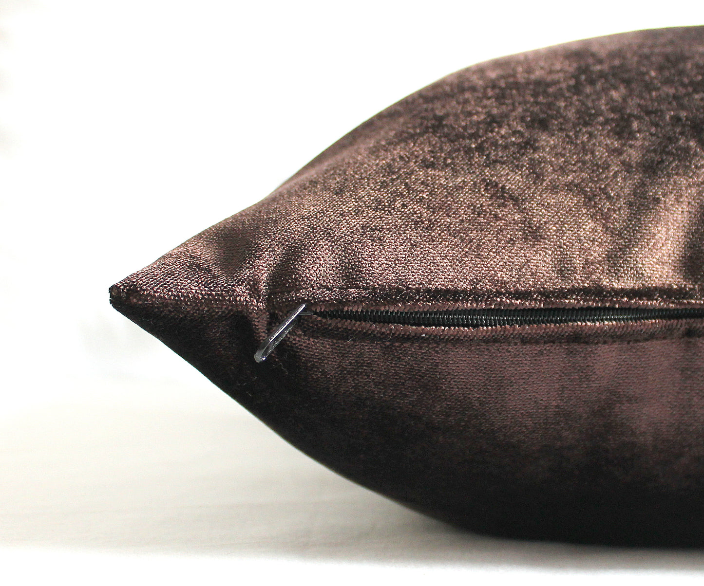 Premium Velvet pillow cover in chocolate brown, perfect luxury accents for your living room or bedroom. All orders ship fast with UPS express.