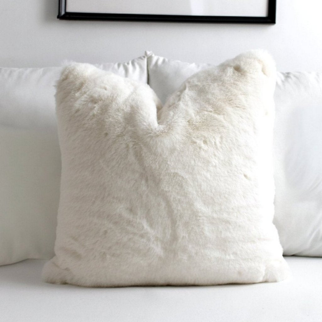 Luxurious Puffy Faux Fur Pillow Cover - Teddy Brown