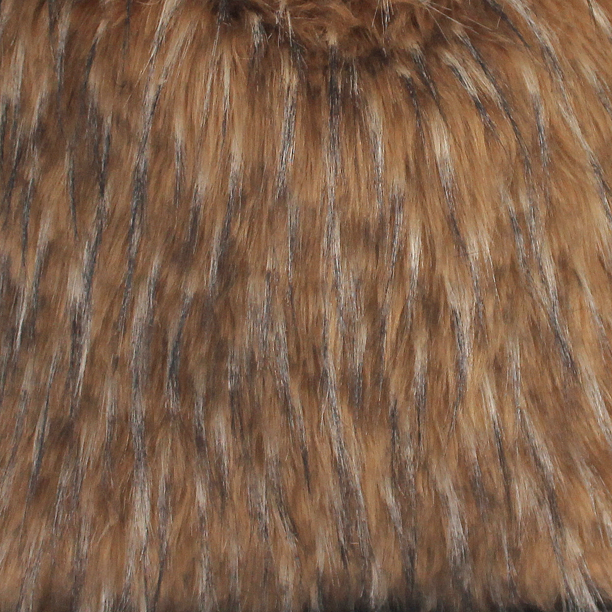 Brown Wolf Faux Fur Pillow Cover - Custom Backing Color