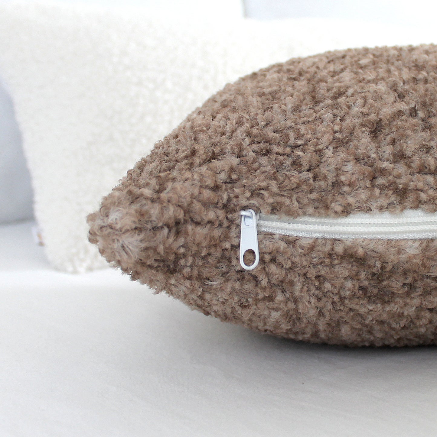 Beach Speckled Pebble Cozy Teddy Boucle Pillow Cover