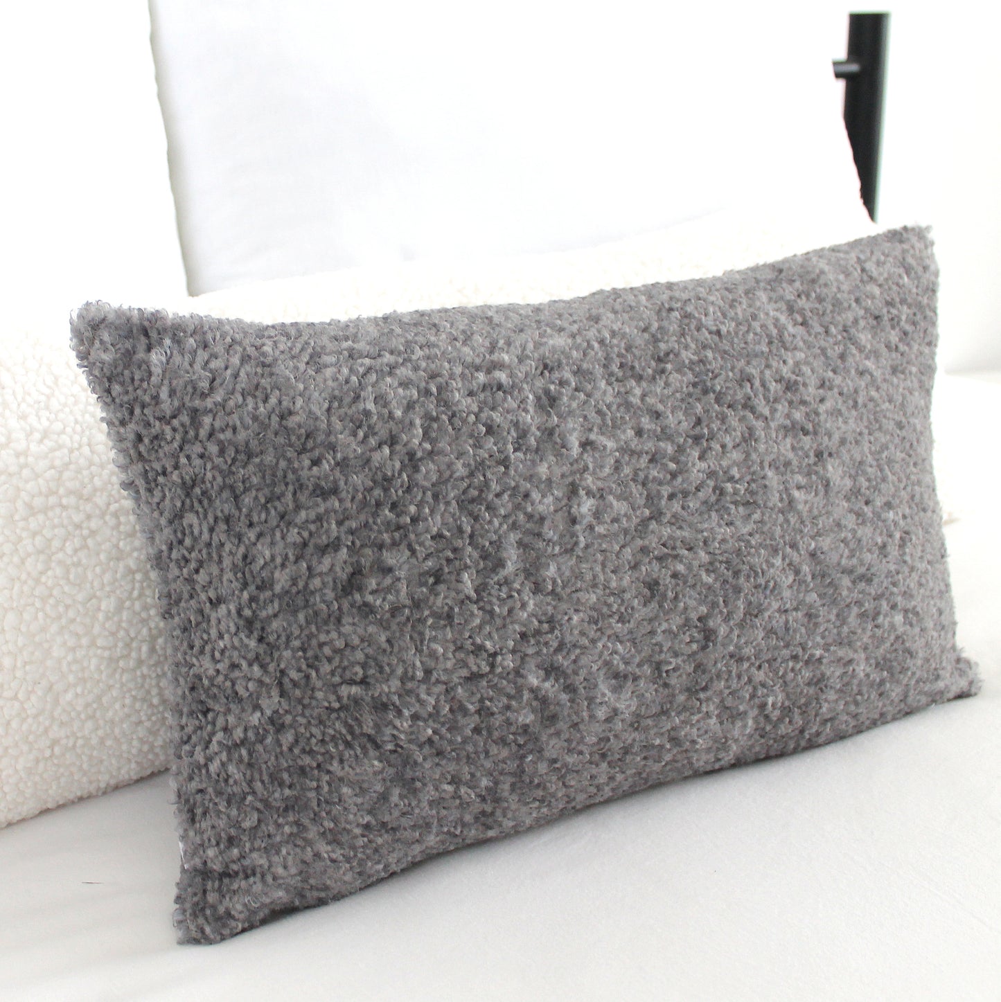 speckled grey pebble teddy pillow cover shipped fast with ups express