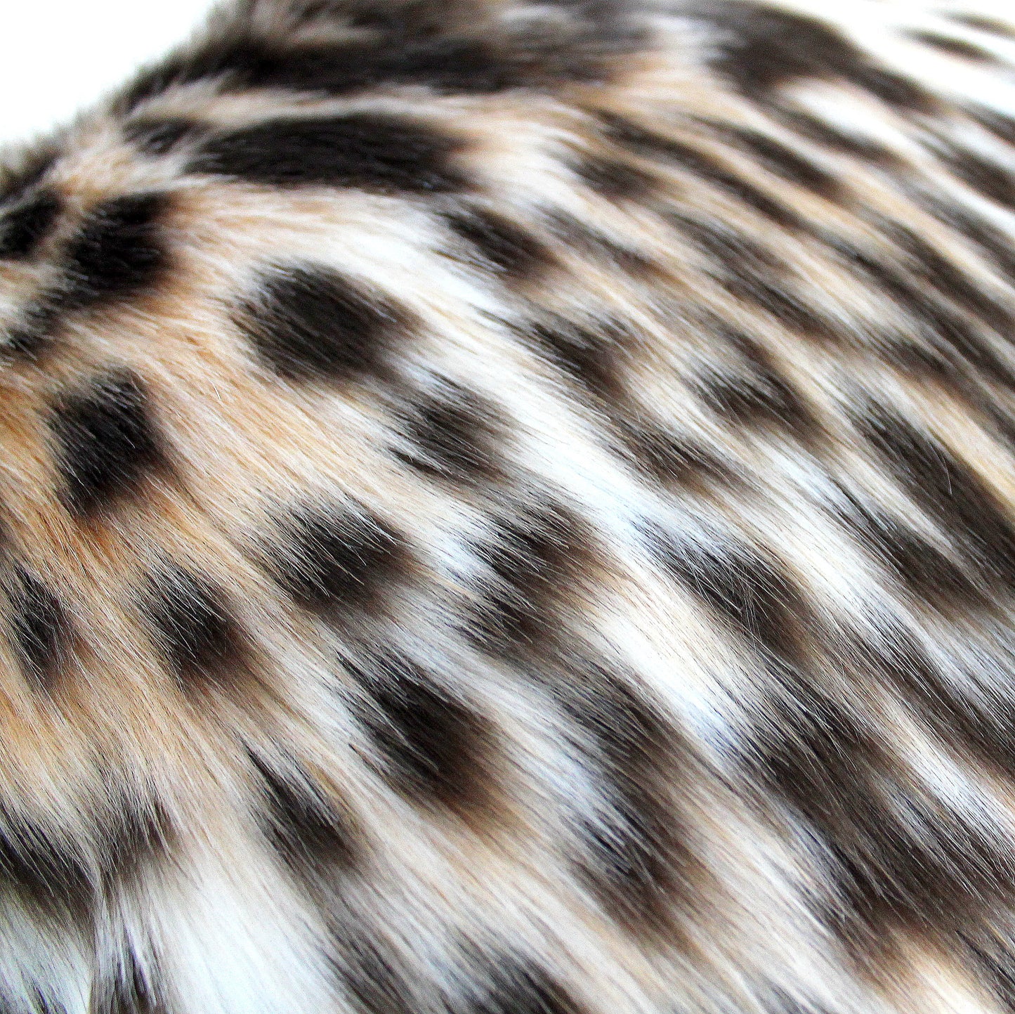 Faux Fur Leopard Lumbar Pillow Cover, Custom Color Back