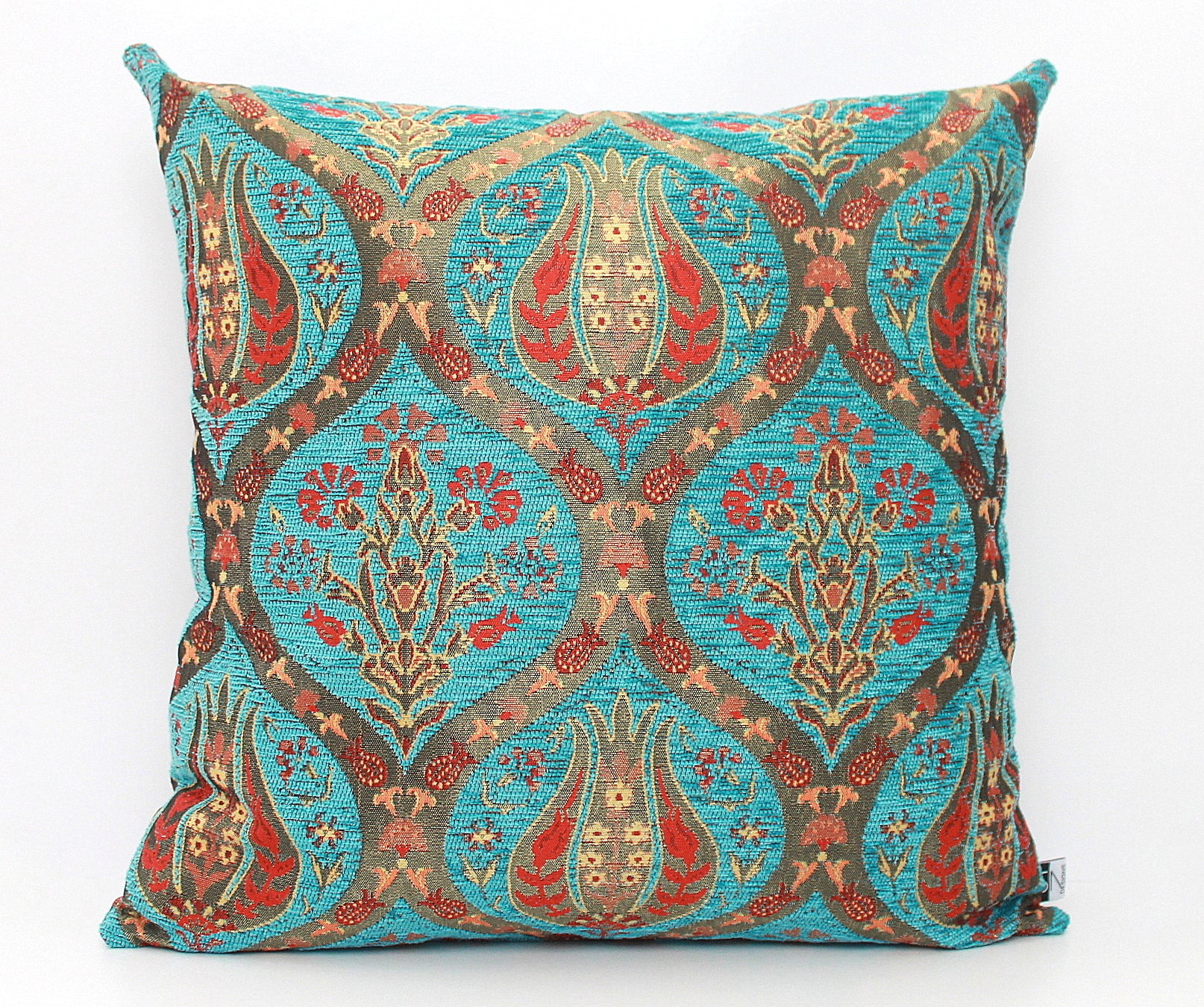 Turquoise Ottoman Turkish Kilim Pillow Cover1