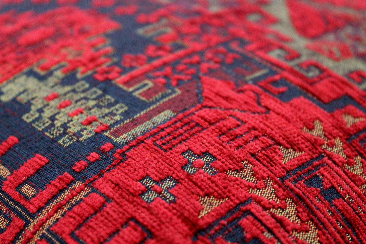 Dark Red Woven Turkish Kilim Lumbar Pillow Cover