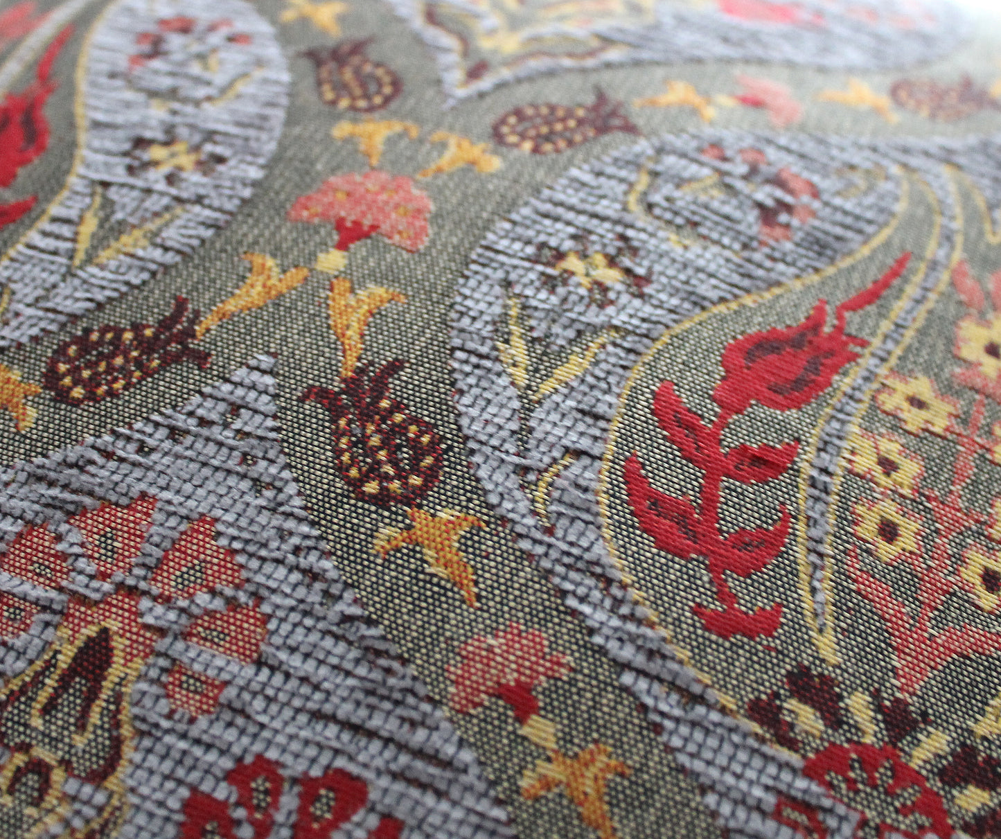 Grey and Gold Ottoman Turkish Kilim Pillow Cover