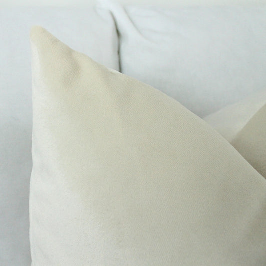 Light Ivory Velvet Pillow Cover