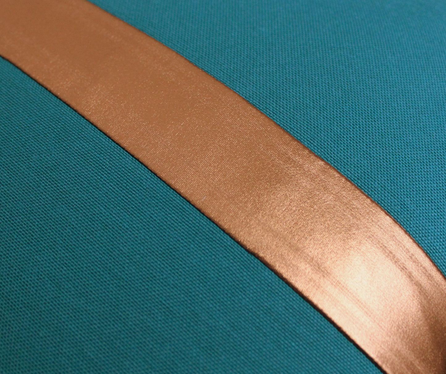 Dark Teal and Copper Colorblock Pillow Cover - Custom Metallic Stripe Color