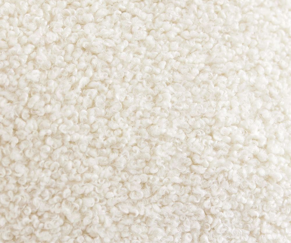 Light Cream Cozy Teddy Boucle Throw Pillow Cover