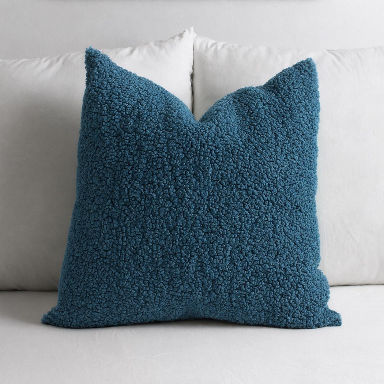 Boucle Teddy Pillow Cover, Champagne - Neutral Cozy Throw