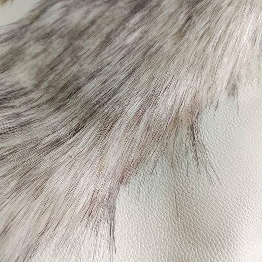 Golden Island Fox and Cream Textured Faux Fur / Faux Leather Pillow Cover