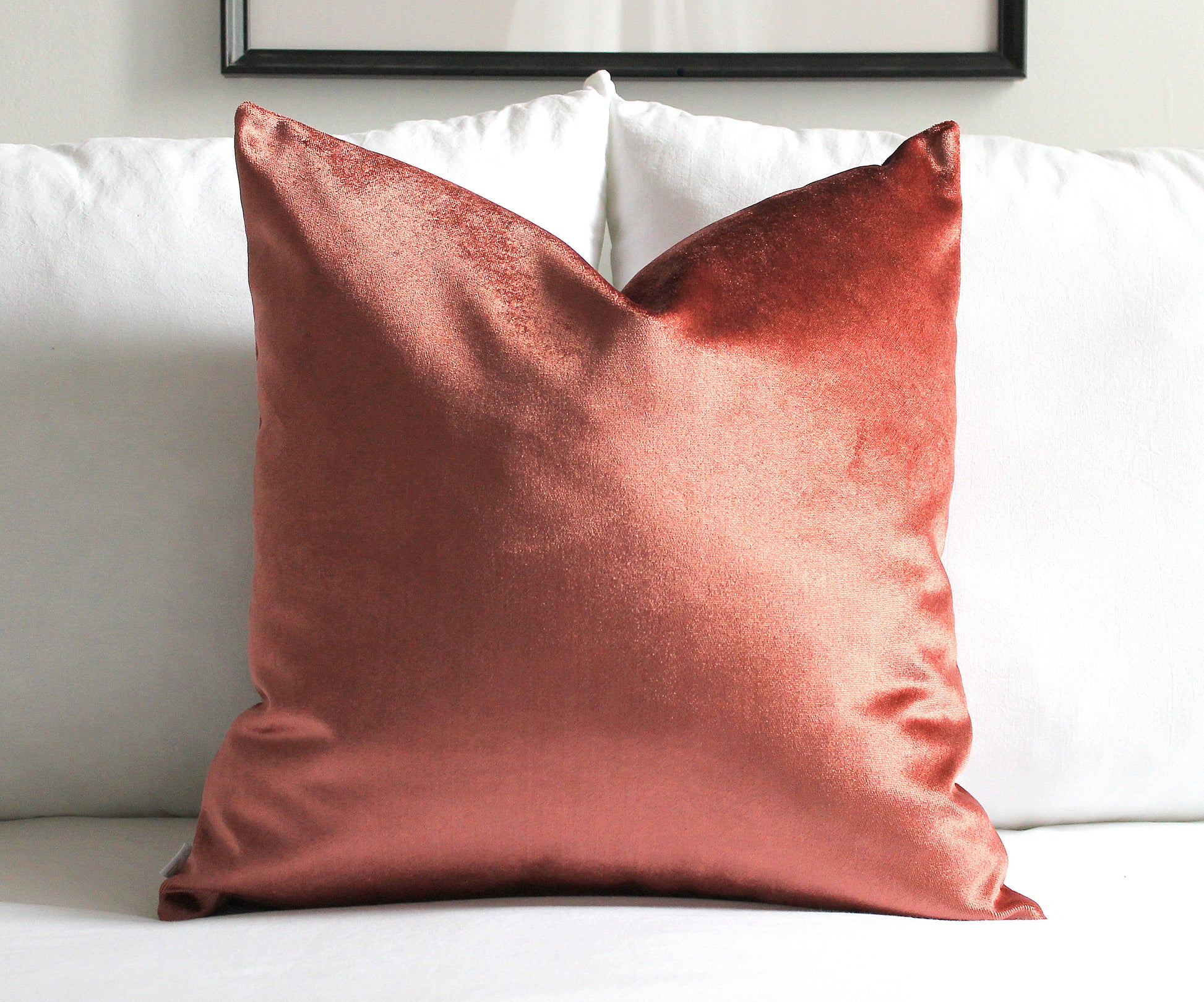 Coral Premium Velvet Throw Pillow Cover