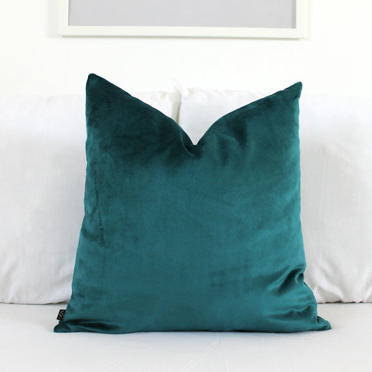 Deep Teal Velvet Pillow Cover