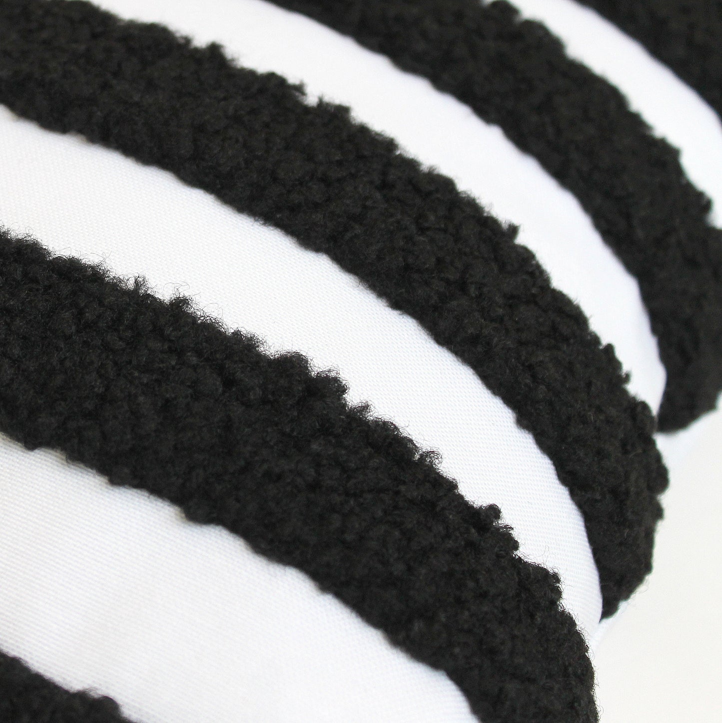 Black and White Boucle Teddy Textured Throw Pillow Cover