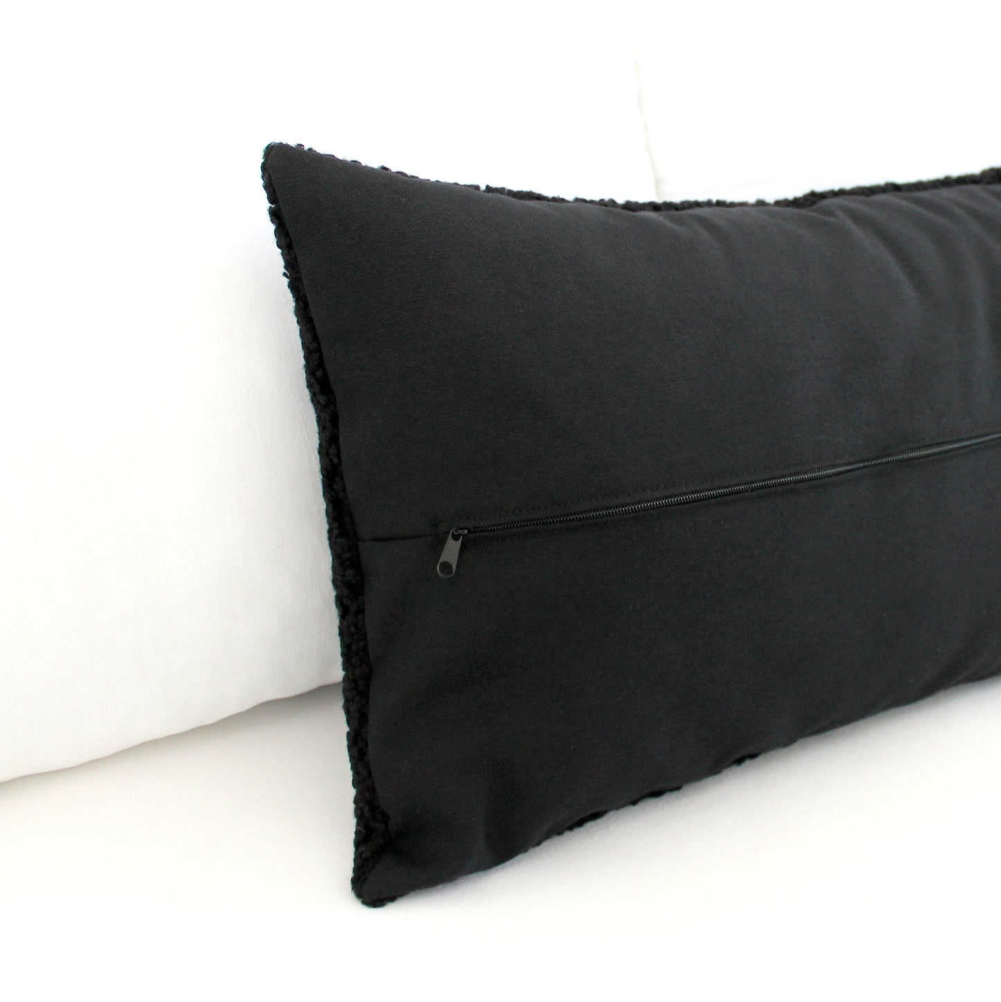 Black Boucle teddy fabric pillow cover -  Textured home decor great accent for your living room or bedroom.