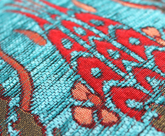 Turquoise Blue Ottoman Turkish Lumbar Kilim Pillow Cover