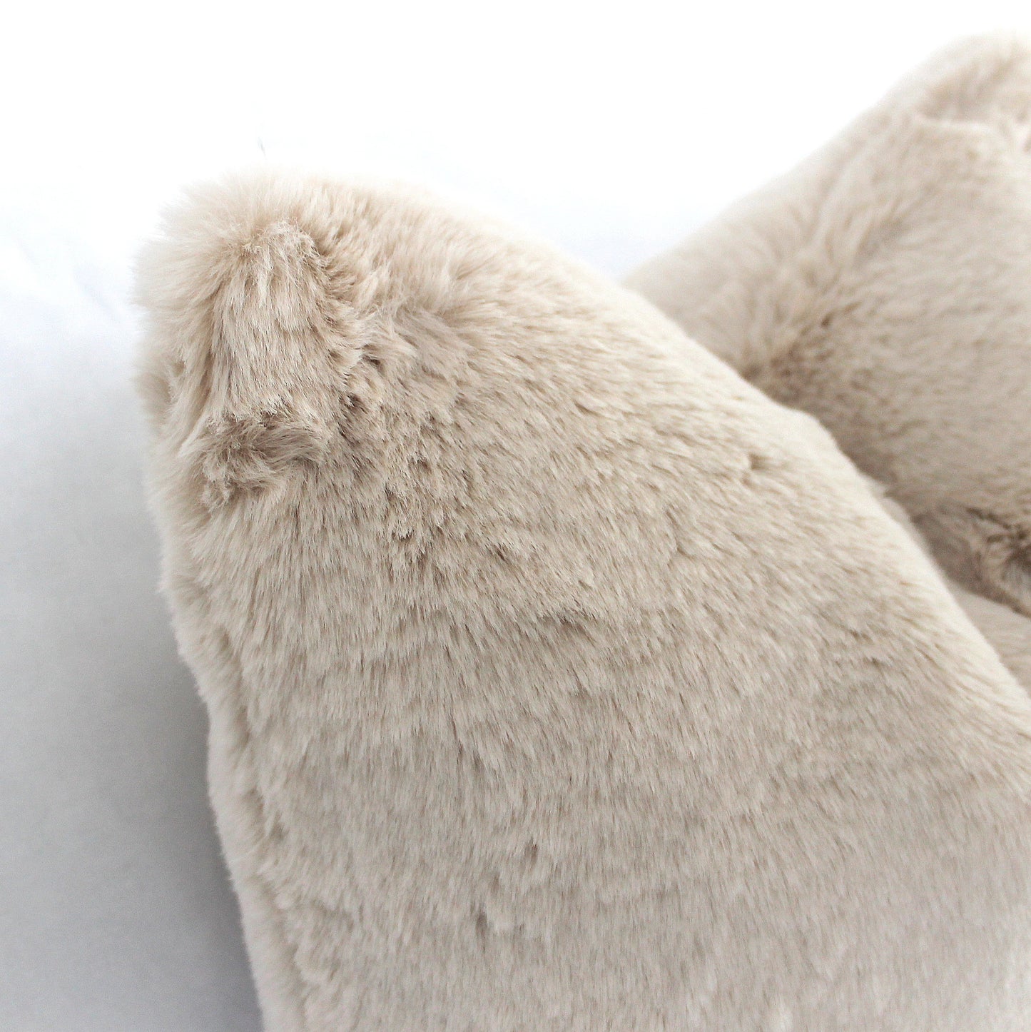 Luxurious Puffy Faux Fur Pillow Cover - Light Beige