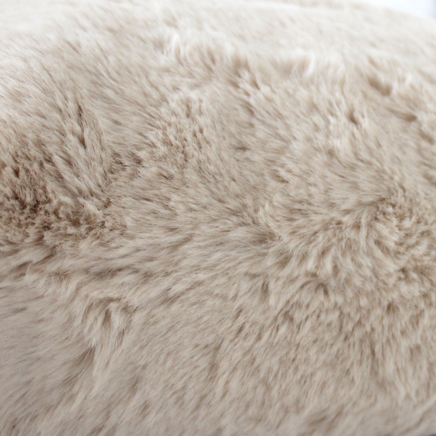 Luxurious Puffy Faux Fur Pillow Cover - Light Beige