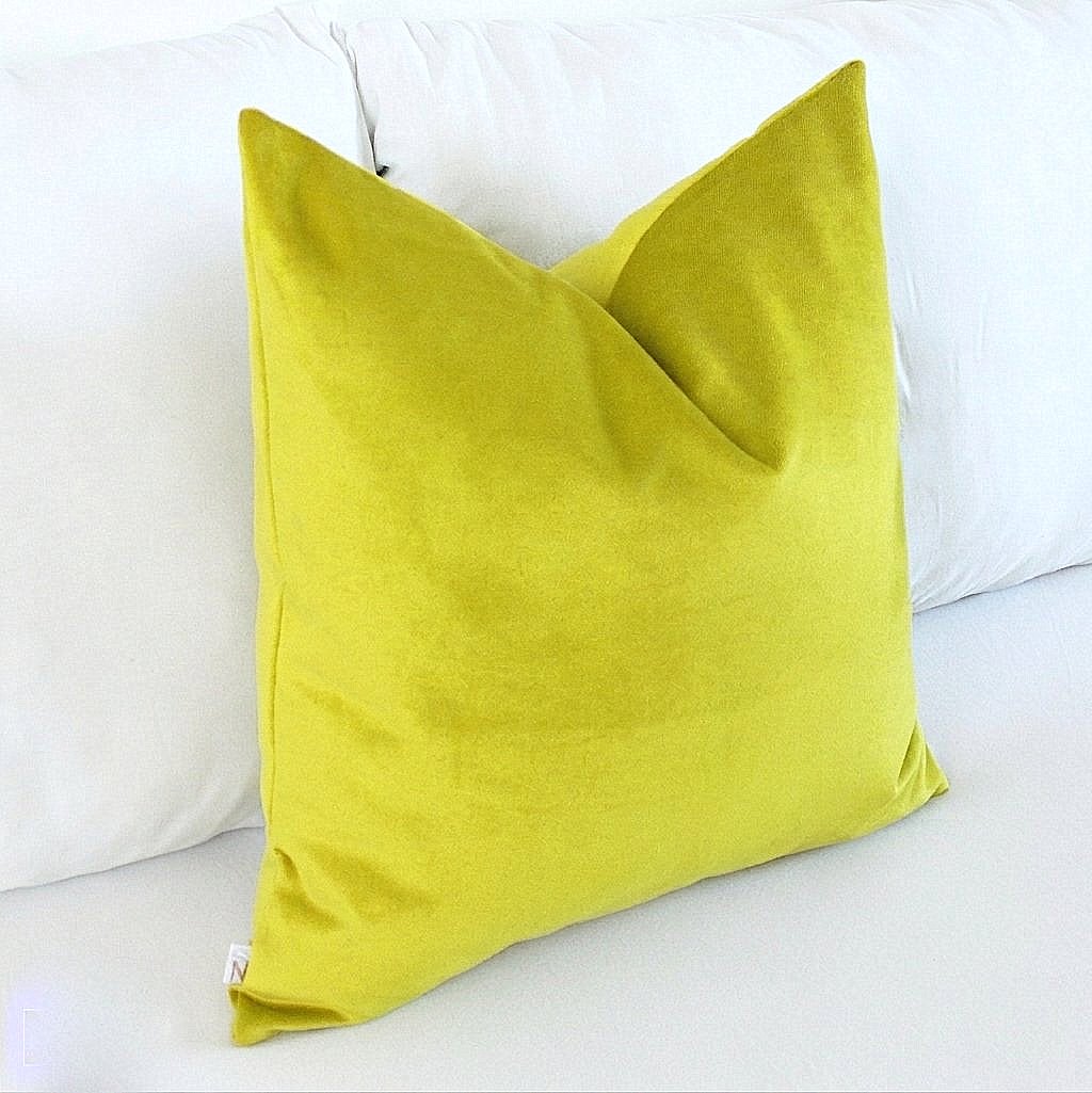 Venom Yellow Velvet Pillow Cover | Bold Chartreuse Cushion