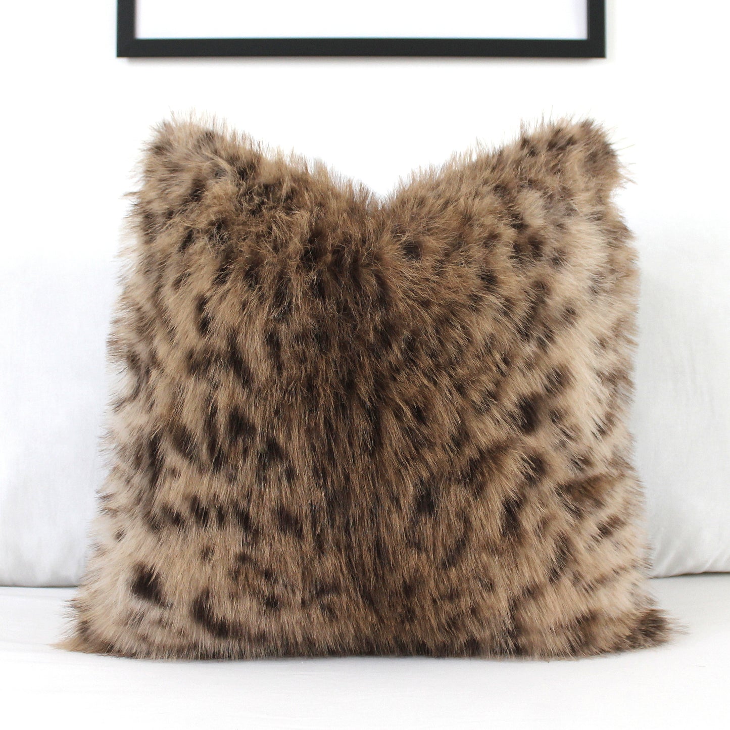 Lynx Faux Fur Pillow Cover Pillow Cover, Custom Color Back
