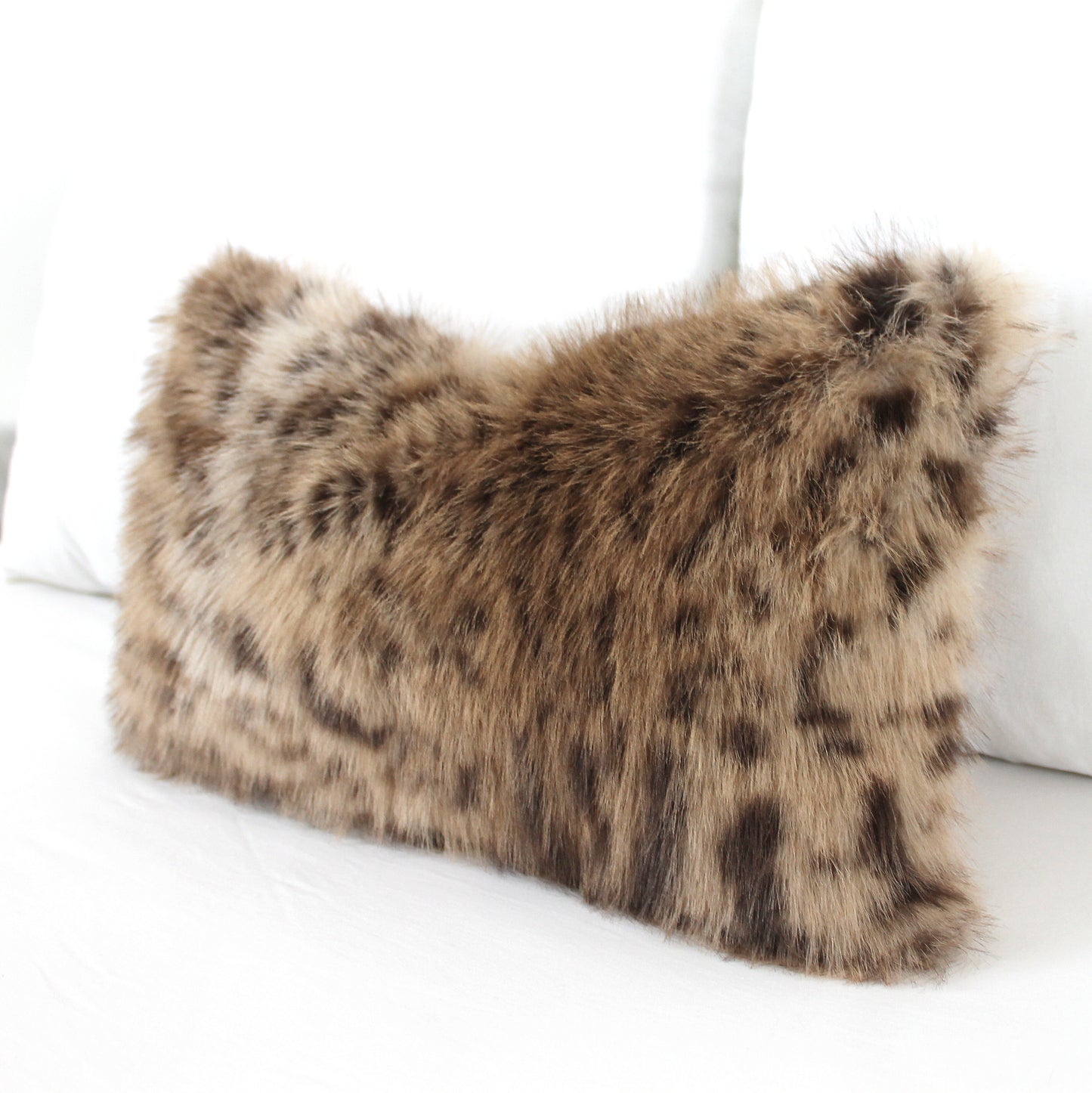 Lynx Faux Fur Pillow Cover Pillow Cover, Custom Color Back