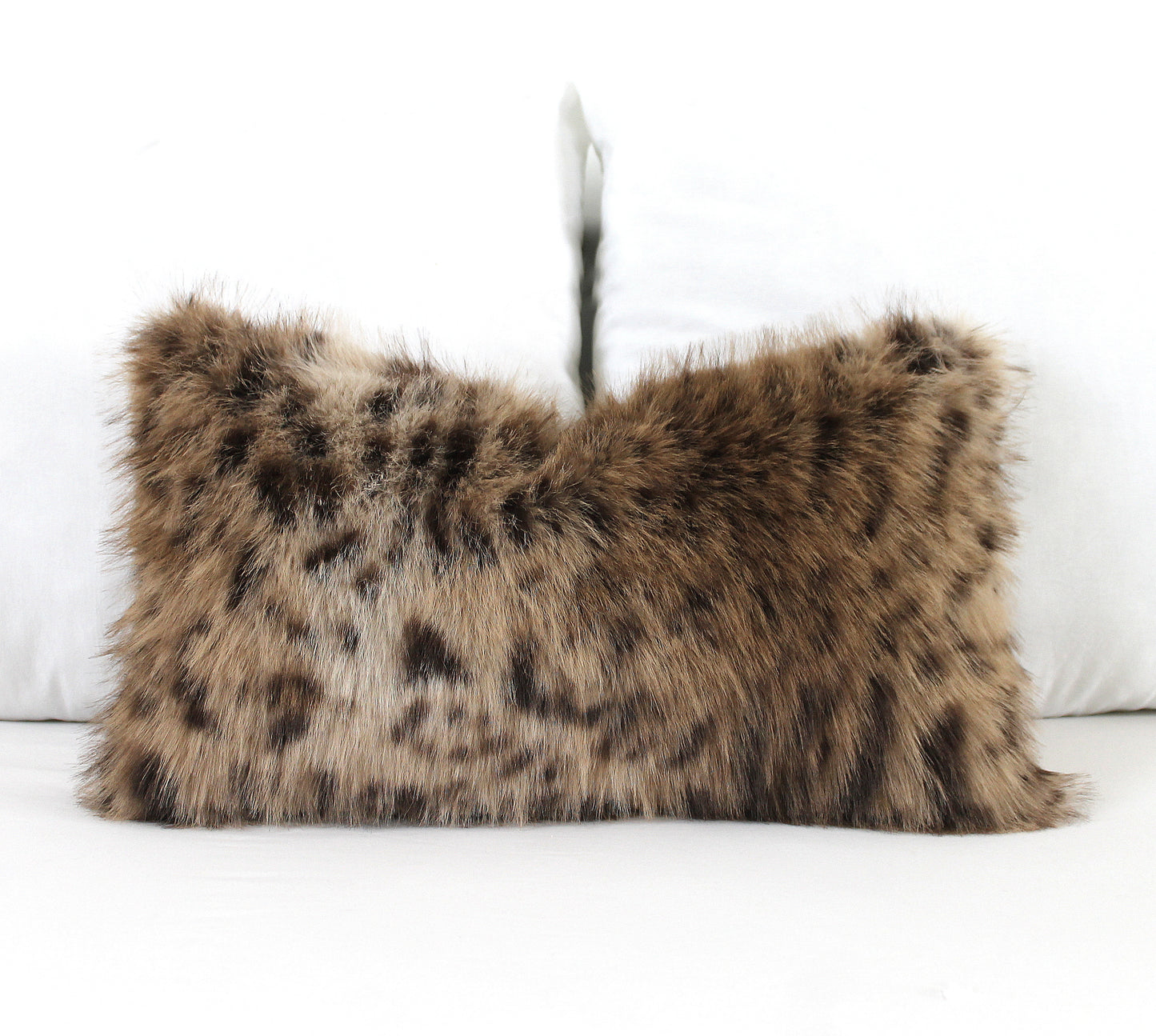 Lynx Faux Fur Pillow Cover Pillow Cover, Custom Color Back