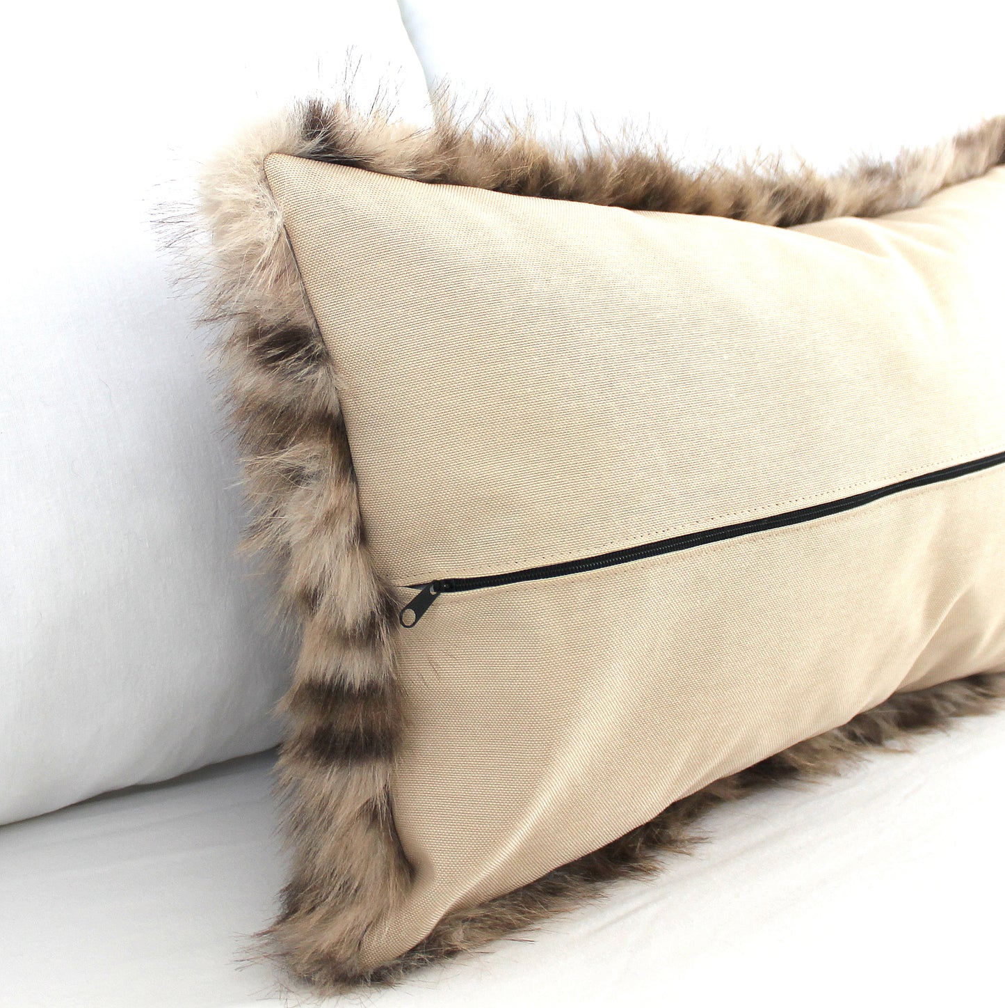 Lynx Faux Fur Pillow Cover Pillow Cover, Custom Color Back