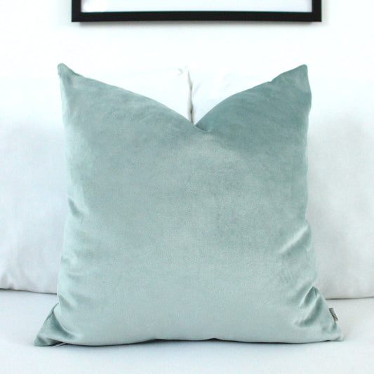 Aqua Glass Velvet Pillow Cover