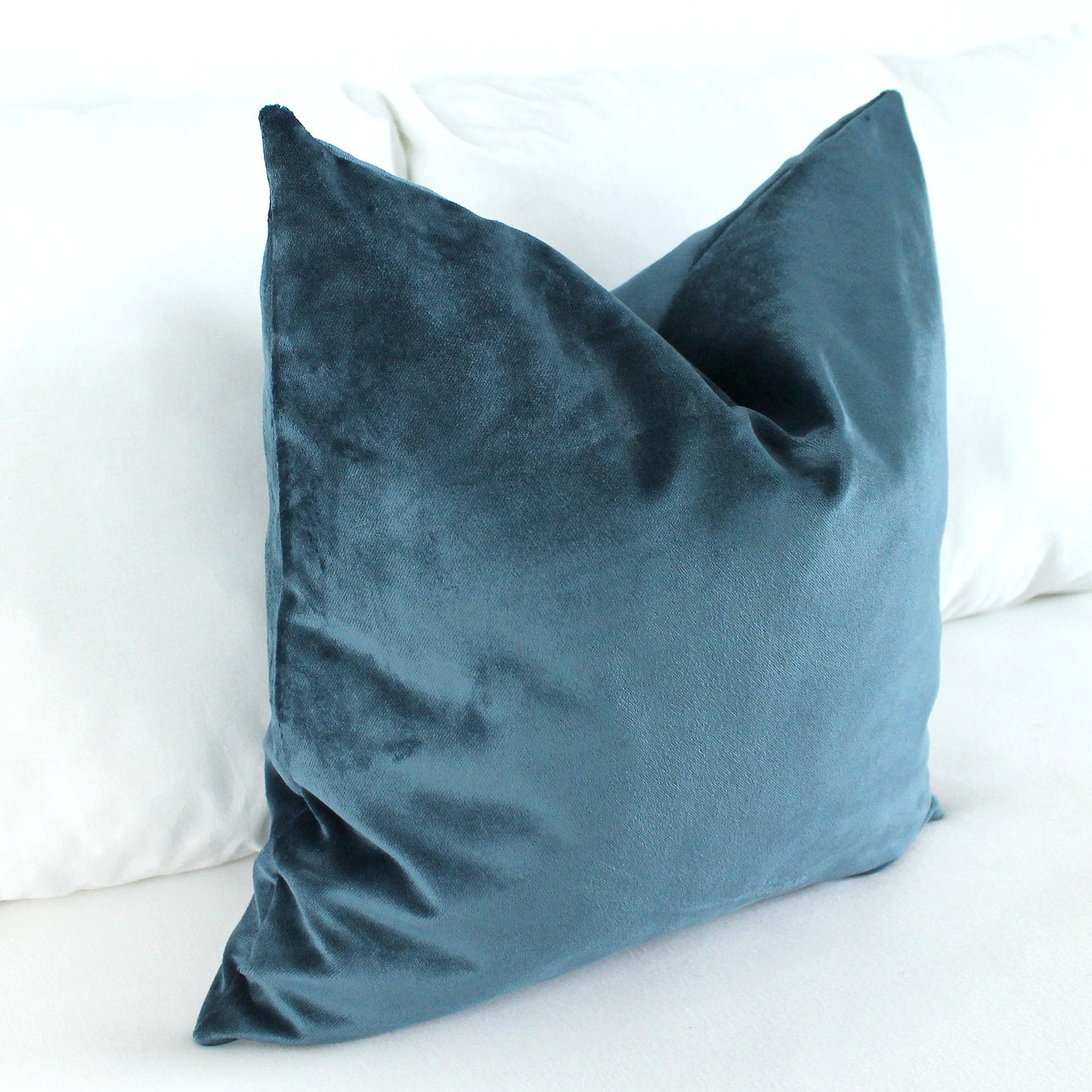 Blue Jean Velvet Pillow Cover