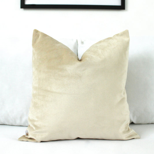 Bone Velvet Pillow Cover – Beige