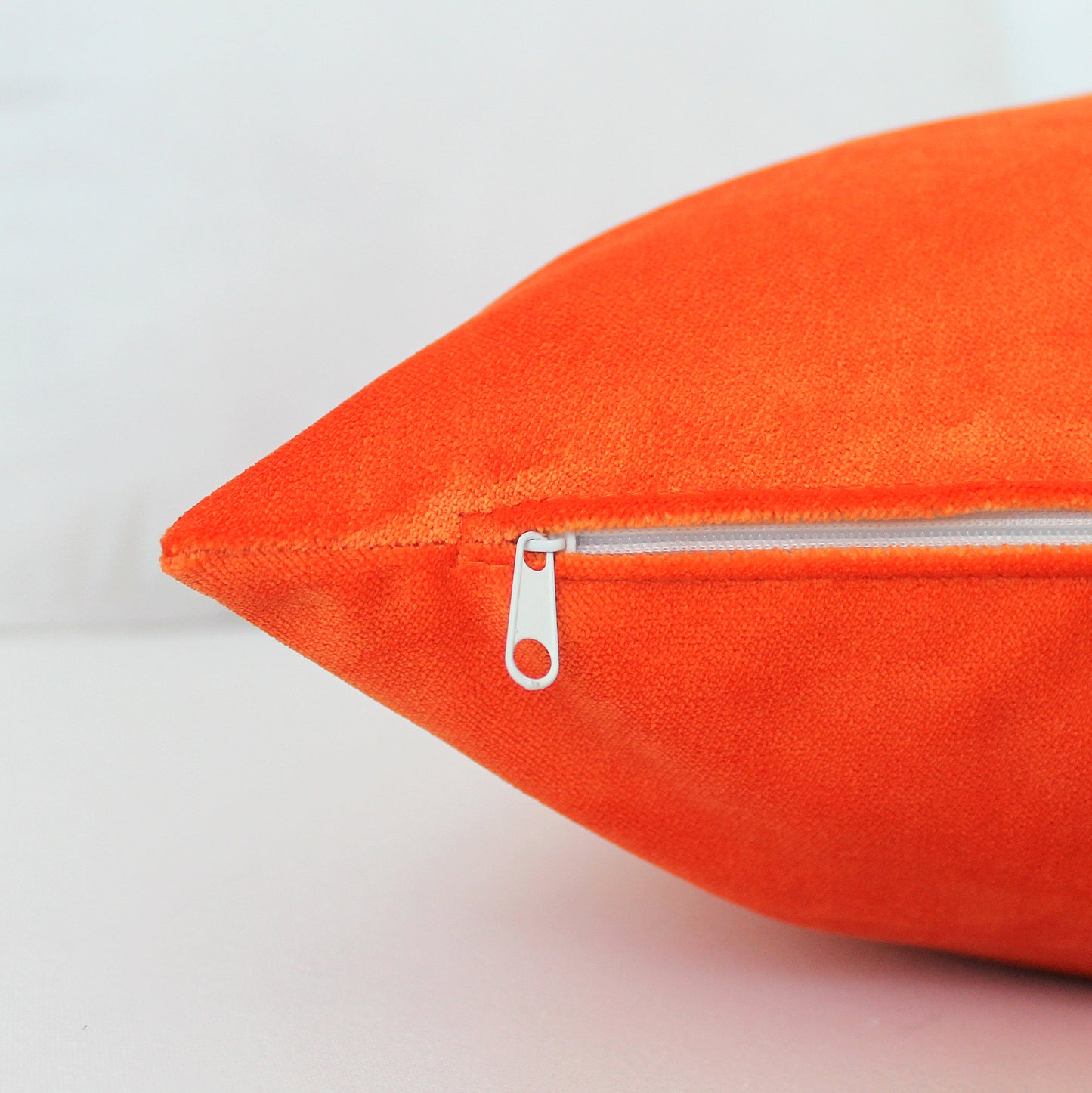 Bright Orange Velvet Pillow Cover