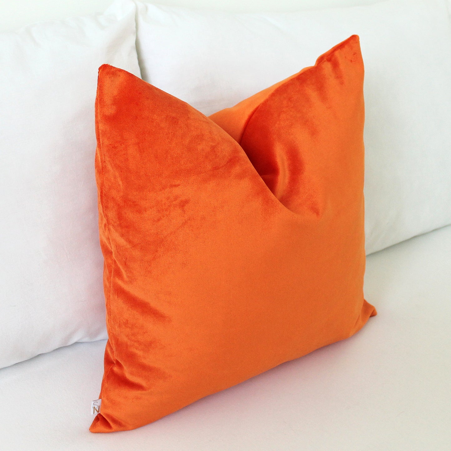 Bright Orange Velvet Pillow Cover