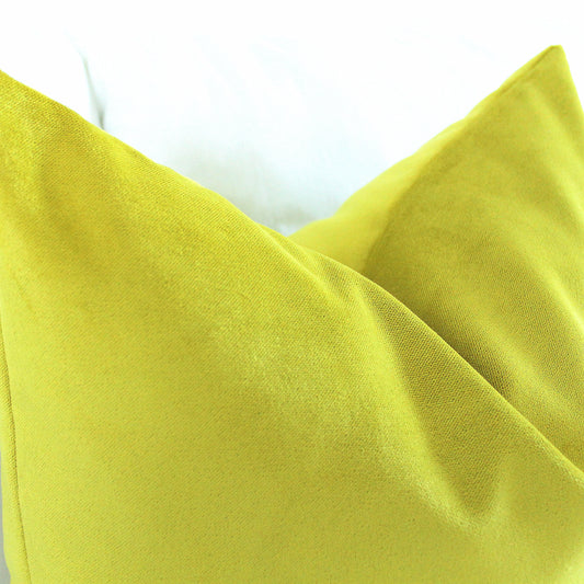 Venom Yellow Velvet Pillow Cover | Bold Chartreuse Cushion
