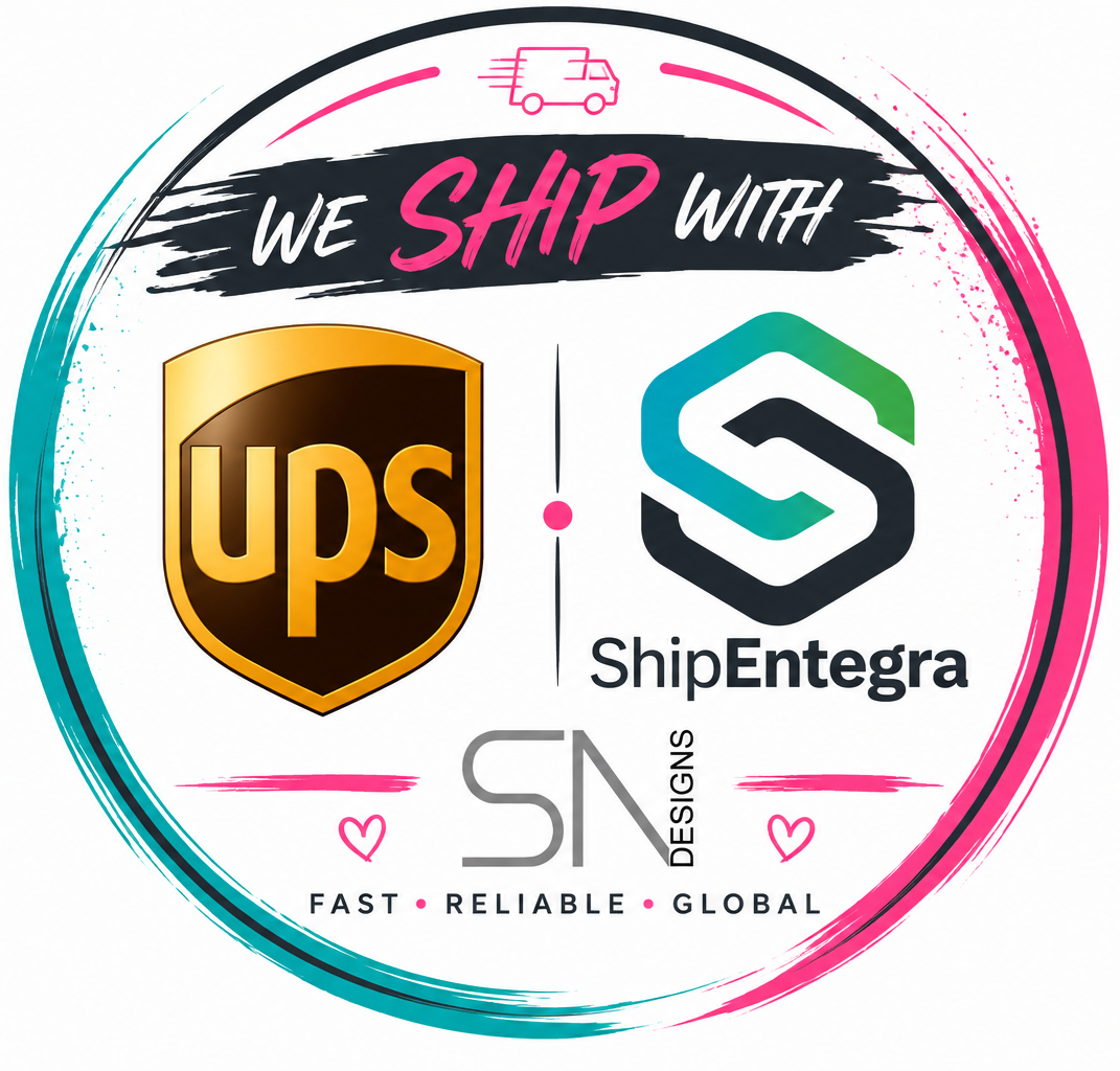 logos and text related to shipping and logistics services, including a UPS logo, a ShipEntegra logo, and a company called SN Designs.