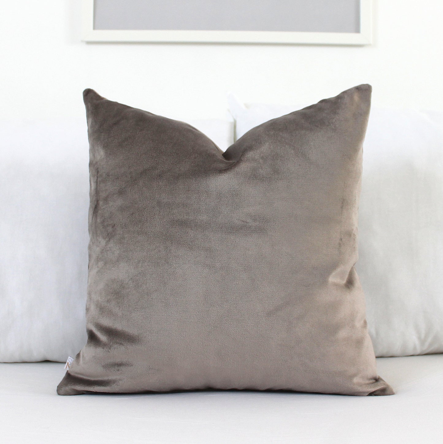Greige Velvet Pillow Cover