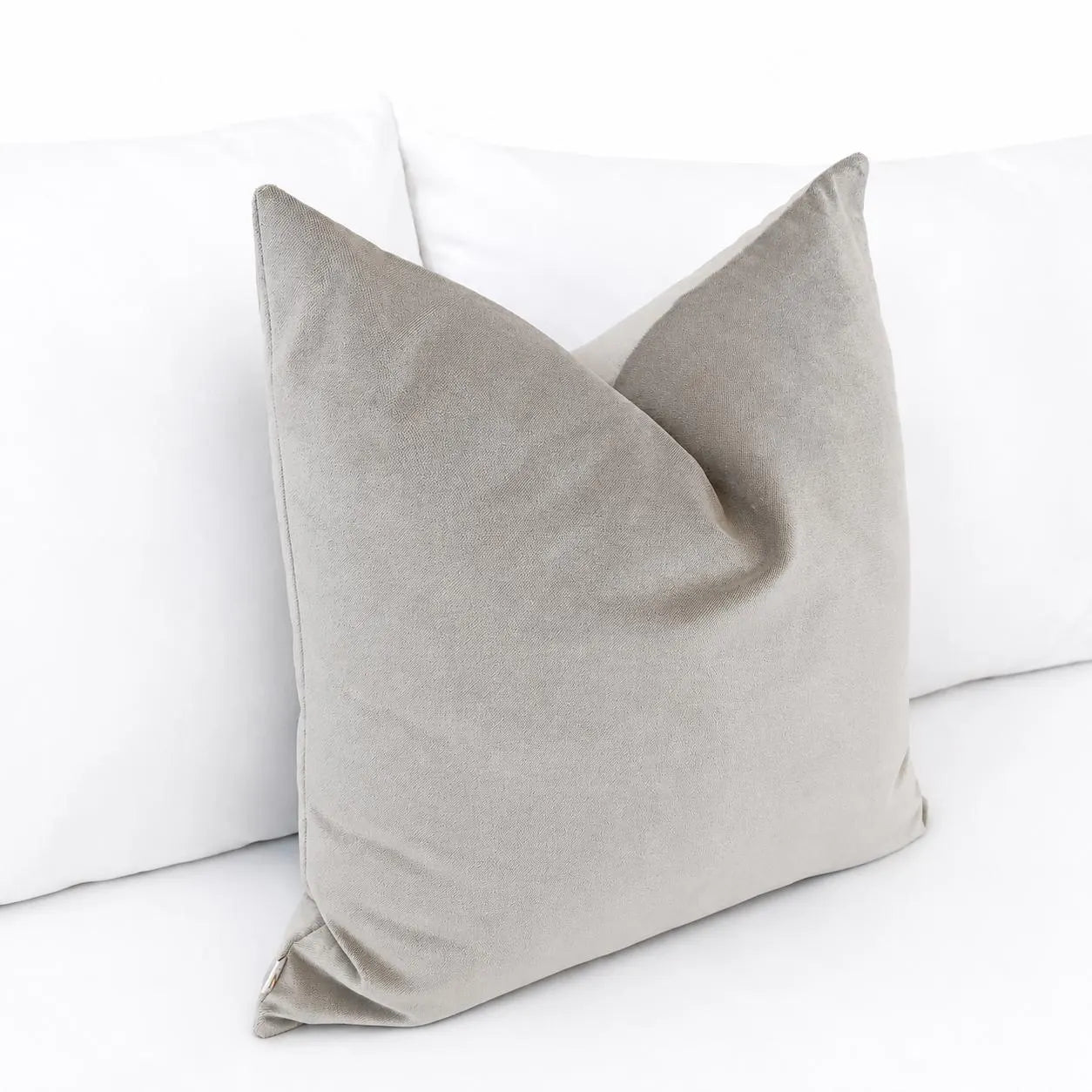 Silver Grey Velvet Pillow Cover | Luxury Light Grey Cushion