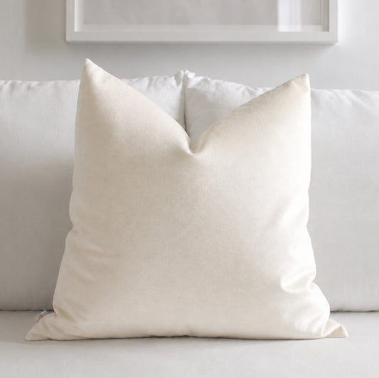 Light Ivory Velvet Pillow Cover