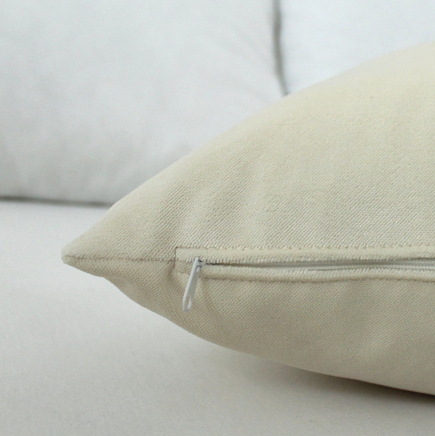 Light Ivory Velvet Pillow Cover