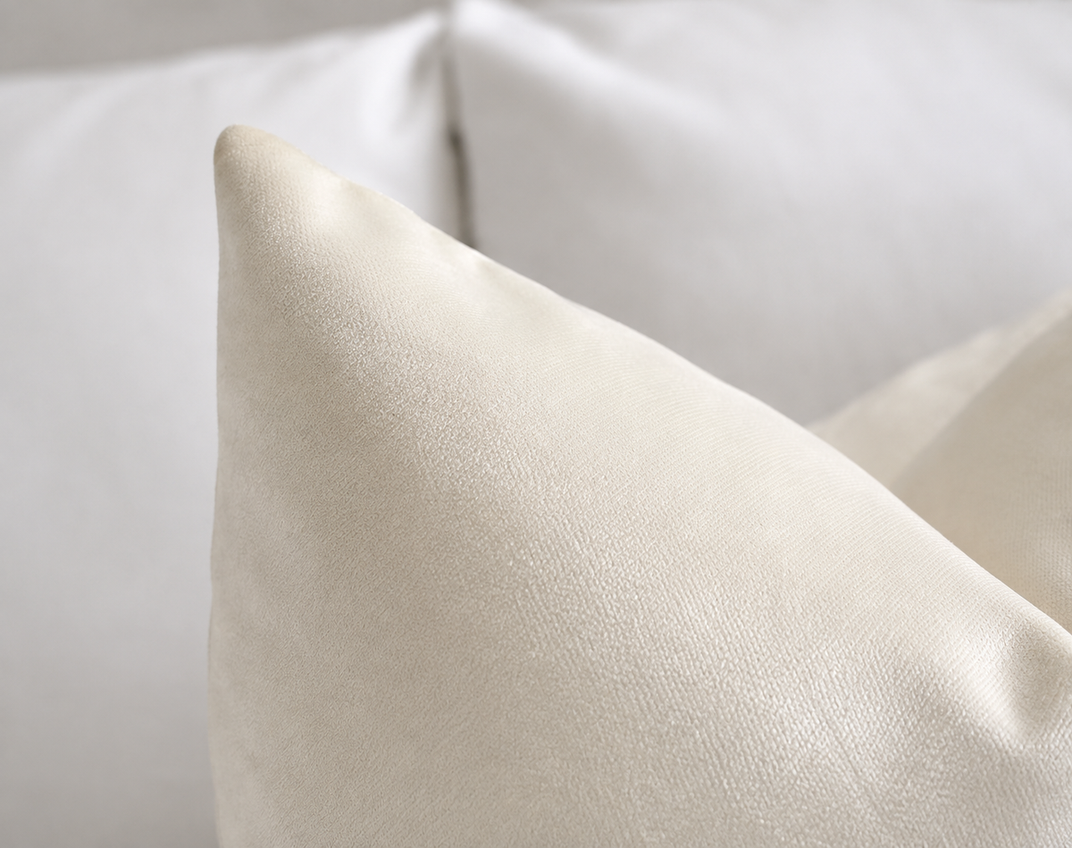 Light Ivory Velvet Pillow Cover