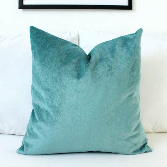 Light Teal Velvet Pillow Cover