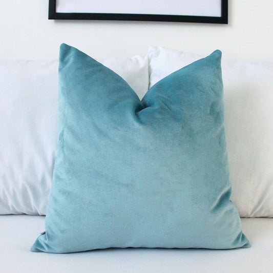 Light Turquoise Velvet Pillow Cover