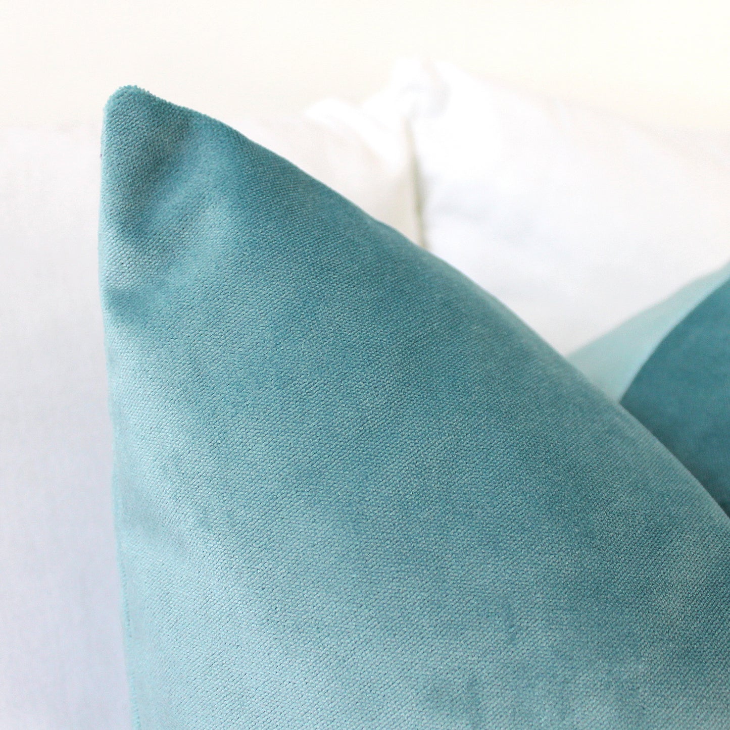 Light Turquoise Velvet Pillow Cover