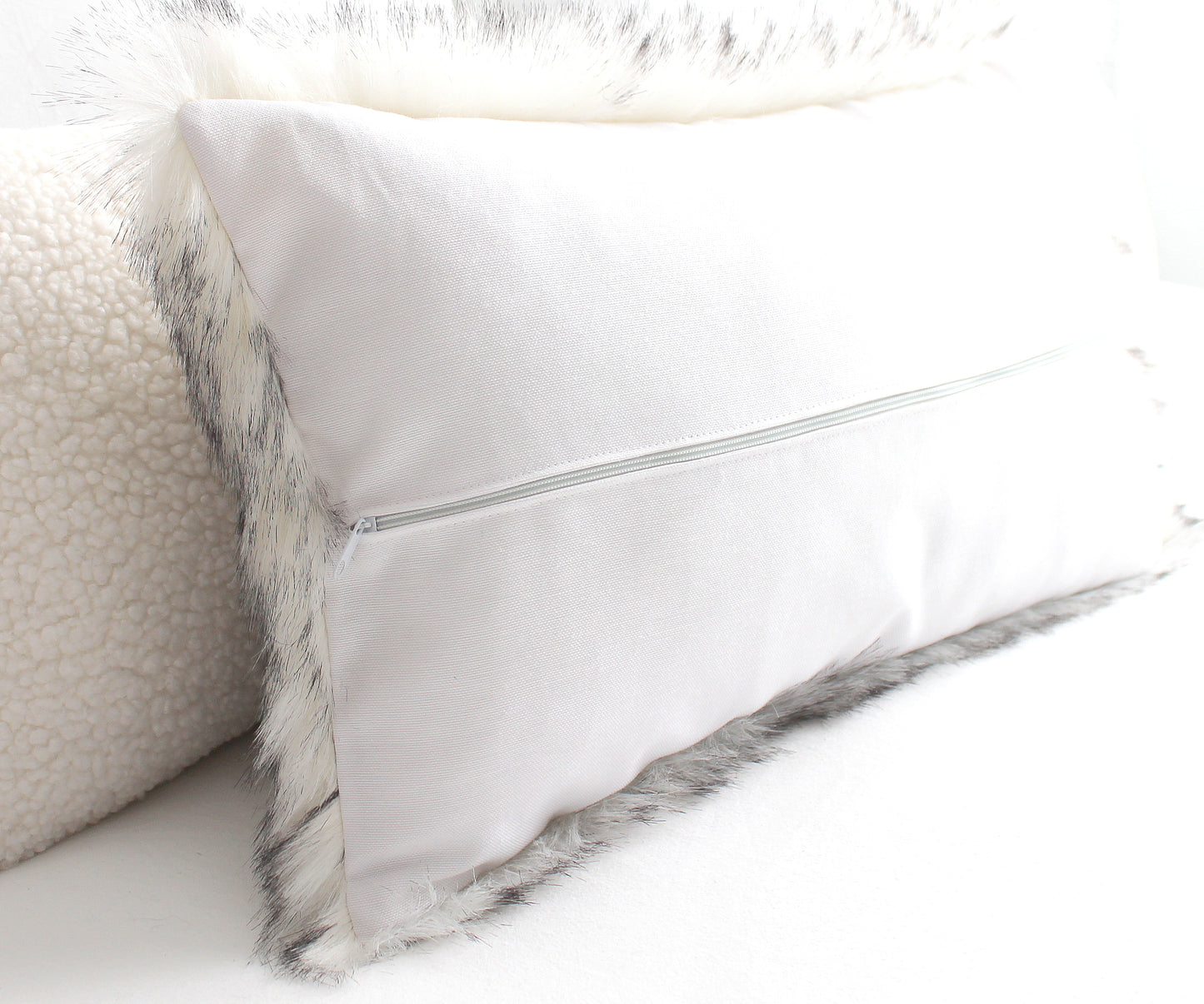 Luxury Siberian Wolf Faux Fur Pillow Cover – Ultra Plush Decorative Cushion Cover