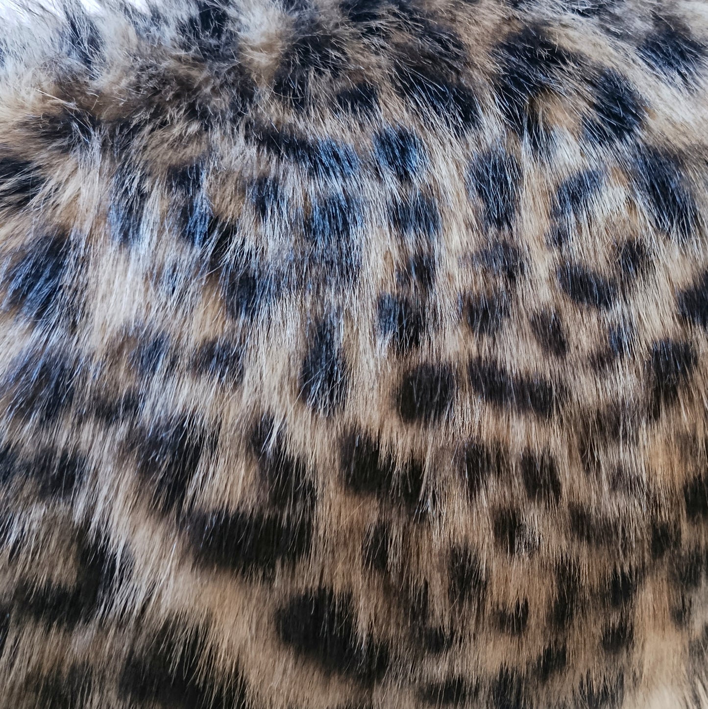 Natural Faux Fur Leopard Pillow Cover with custom color backing, luxury shaggy cheetah cushion cover for sofa, bed or accent chair.