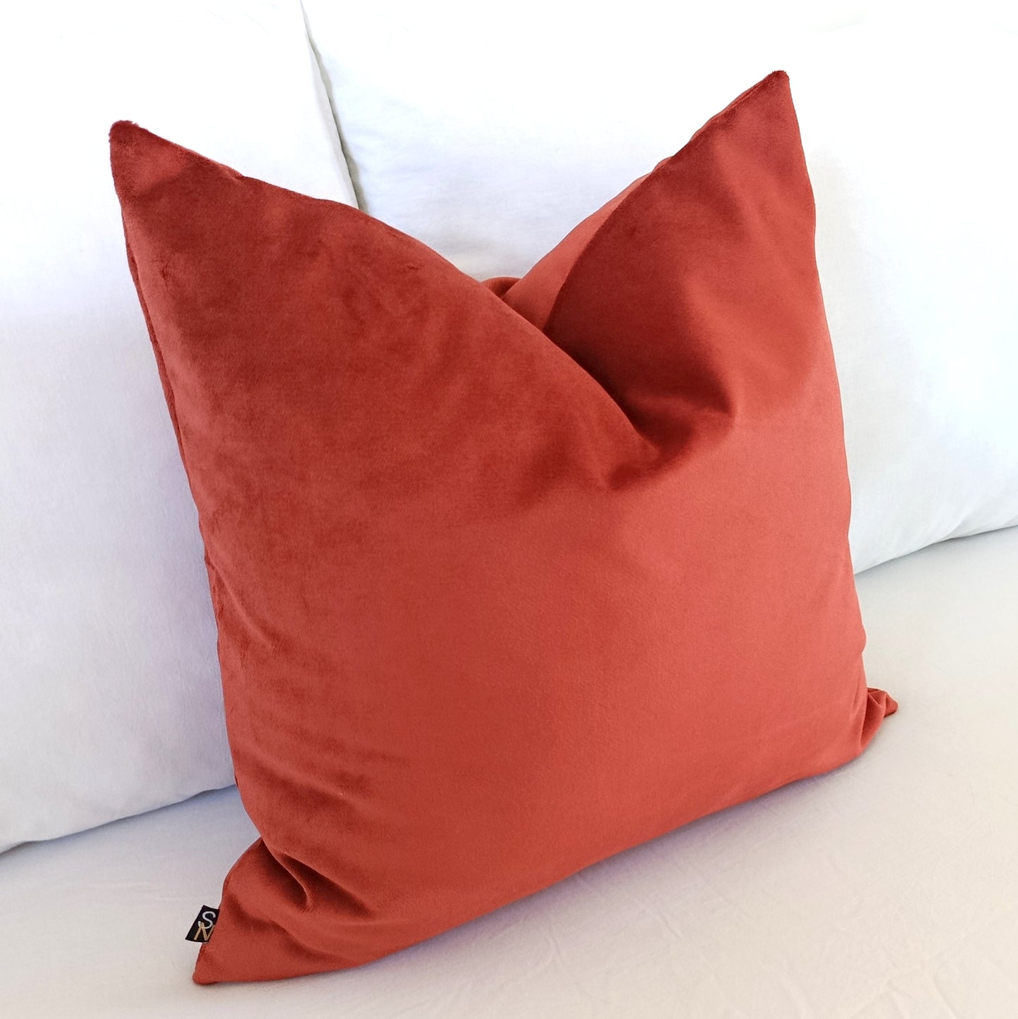 Orange Rust Velvet Pillow Cover