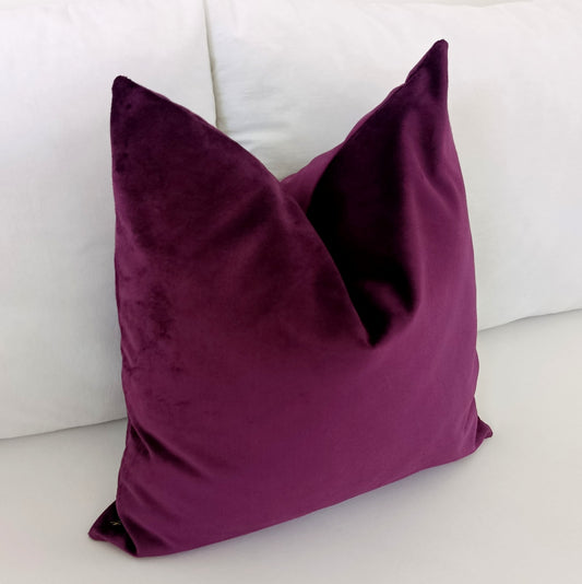 Eggplant Purple Velvet Pillow Cover