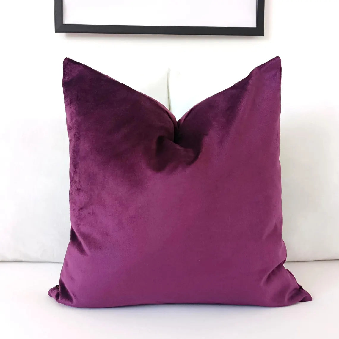 Eggplant Purple Velvet Pillow Cover