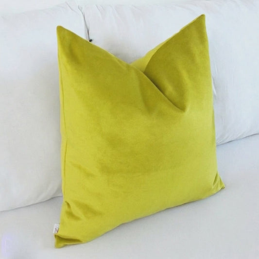 Venom Yellow Velvet Pillow Cover | Bold Chartreuse Cushion