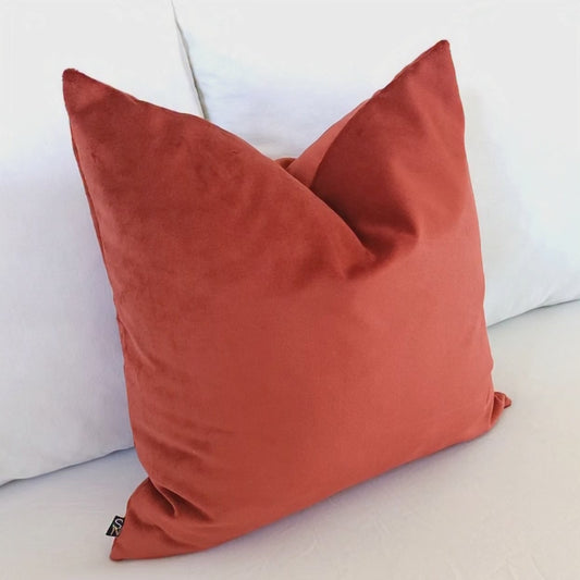 Orange Rust Velvet Pillow Cover