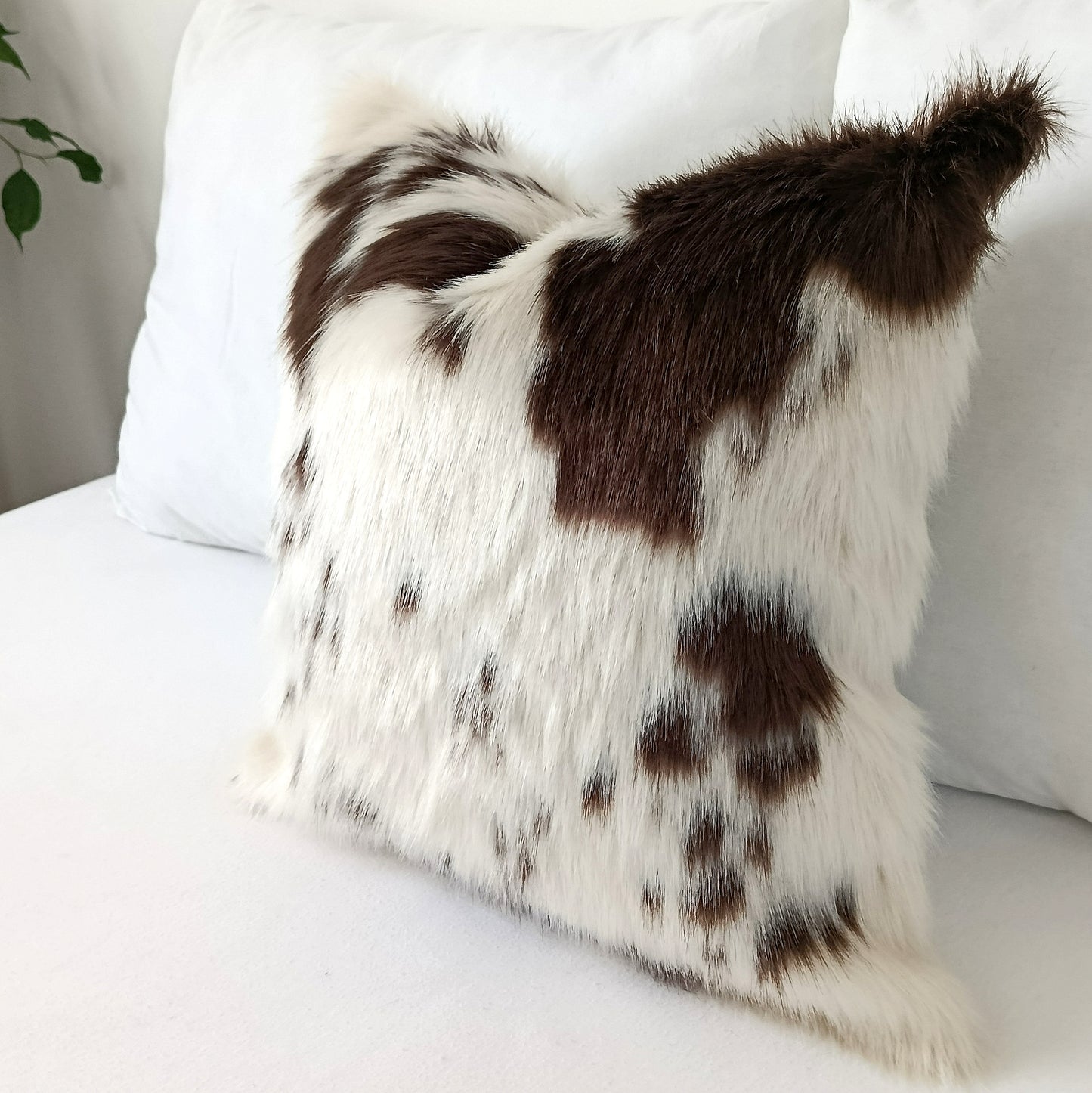 Luxury Faux Cowhide Pillow Cover | Western Faux Fur Cushion