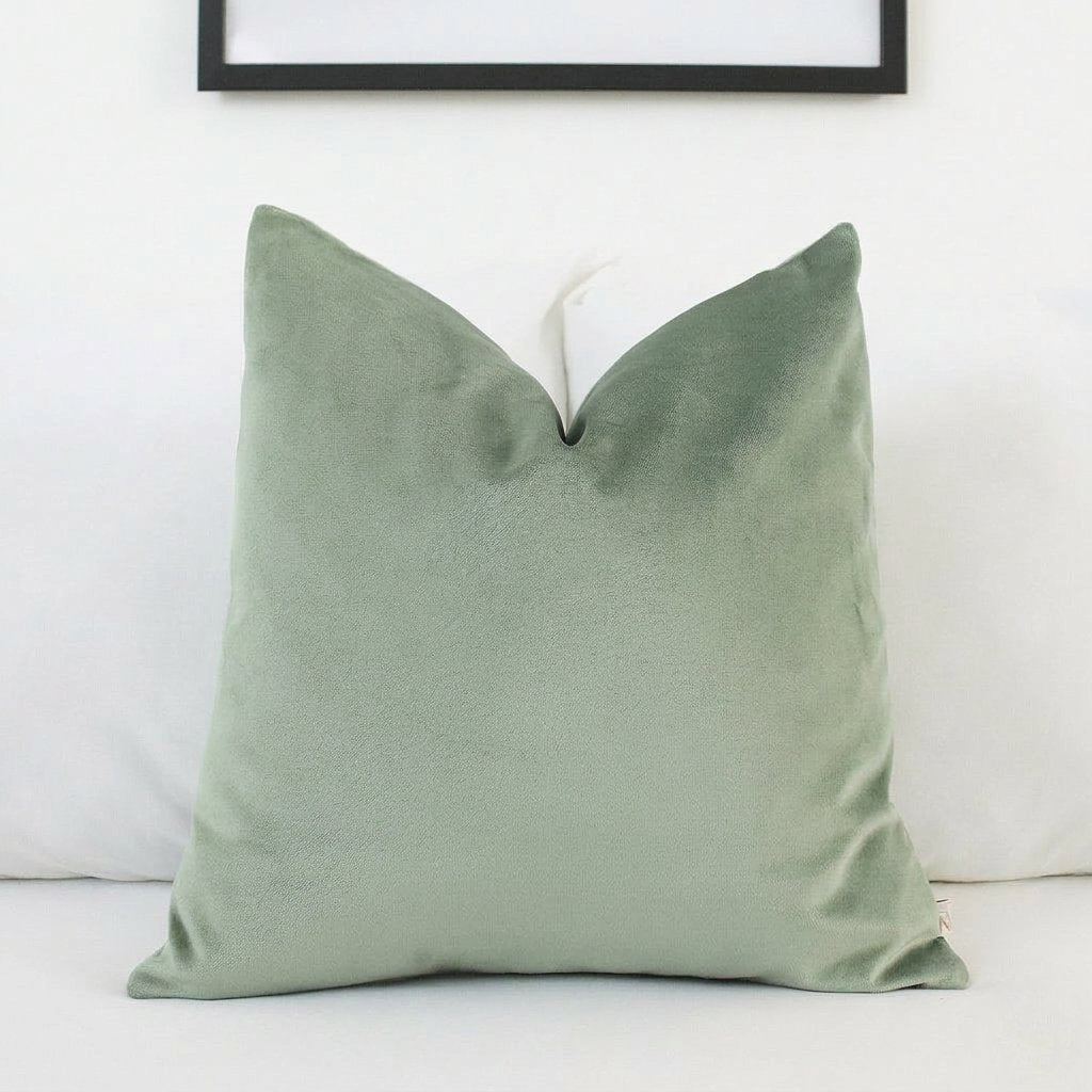 Seafoam Green Velvet Pillow Cover